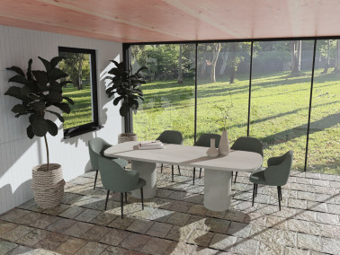 Betonlooktafel Deens ovaal RK Outdoor